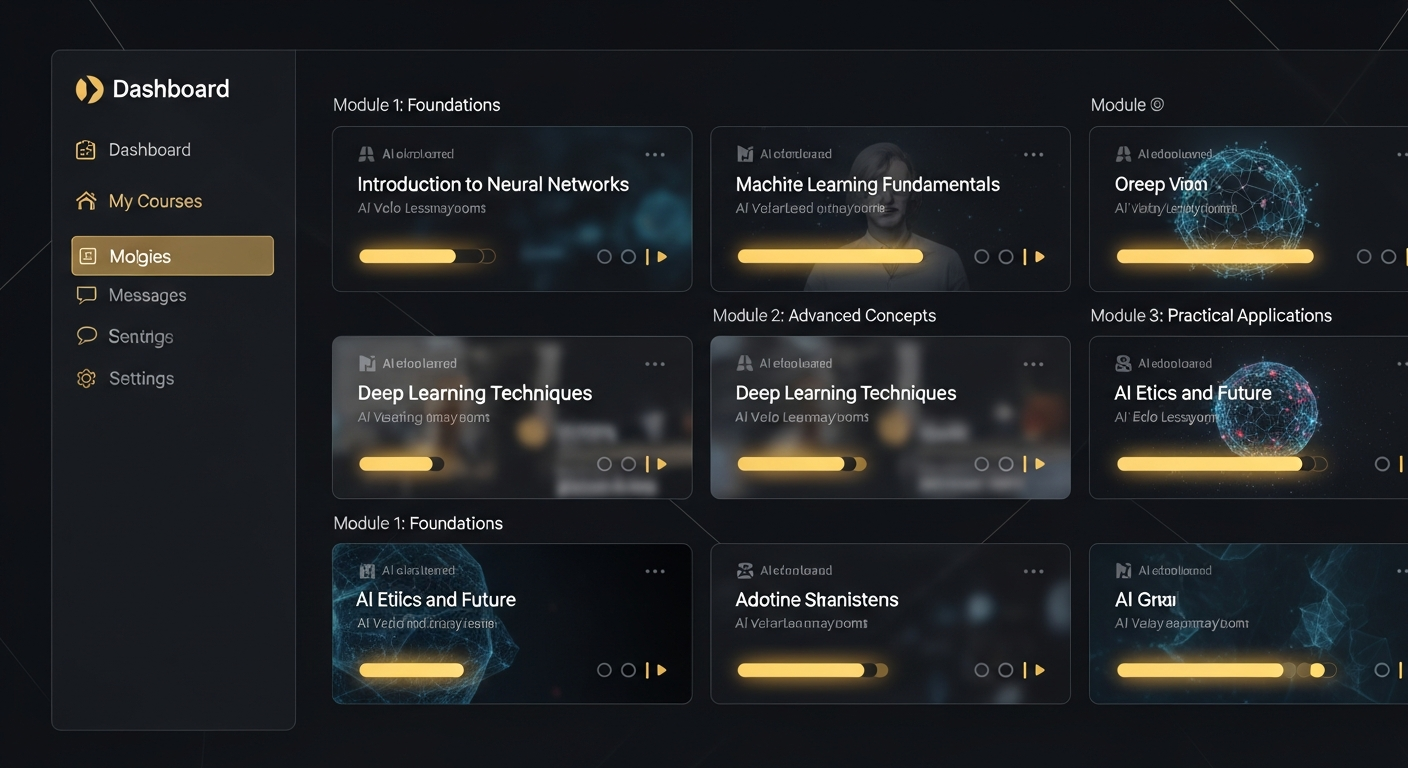 A structured online course built with AI-generated educational videos