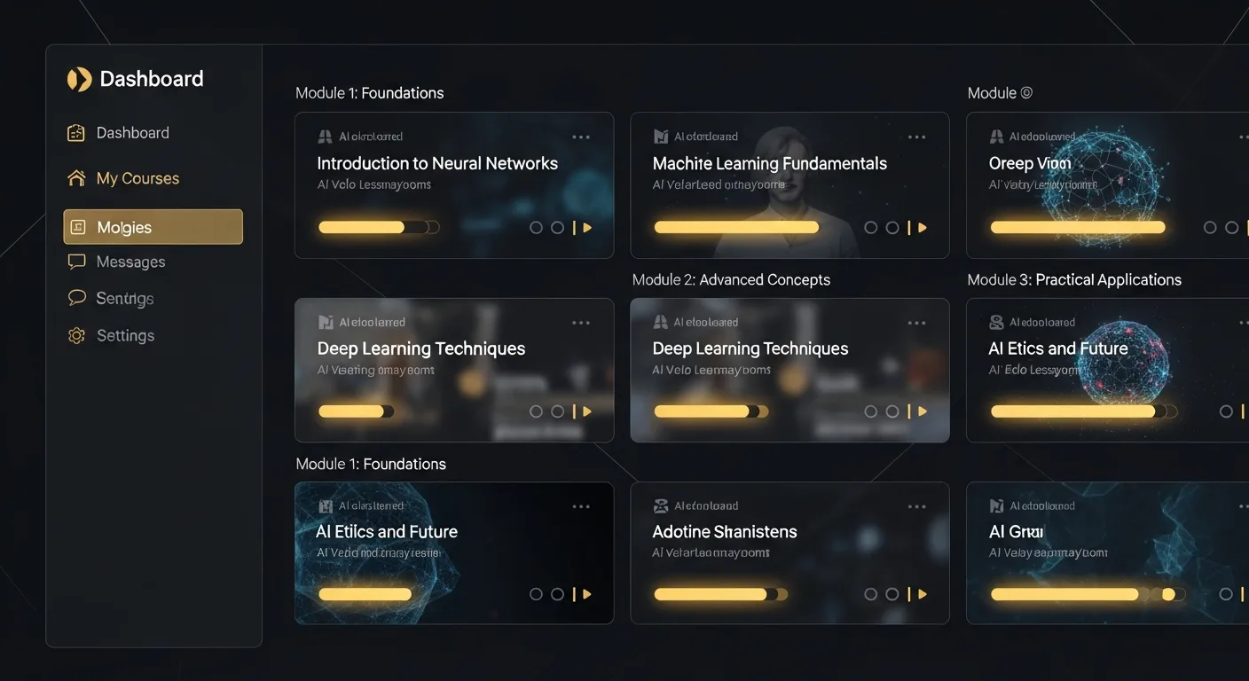 A structured online course built with AI-generated educational videos