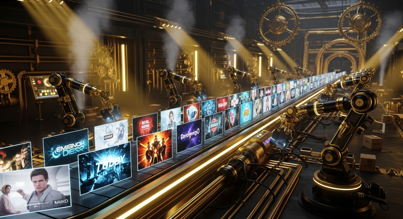 AI video content production workflow showing a single marketer producing multiple videos simultaneously